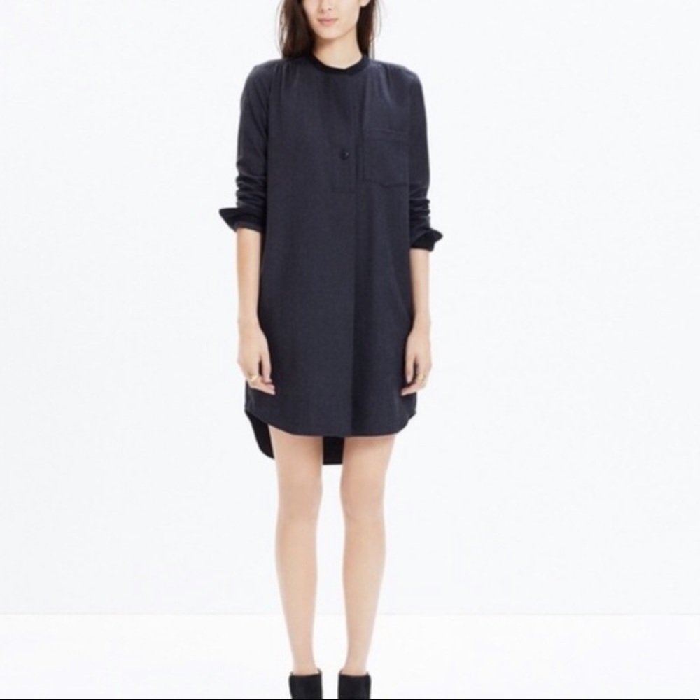 Madewell gray wool tunic shirt dress nwot sz large